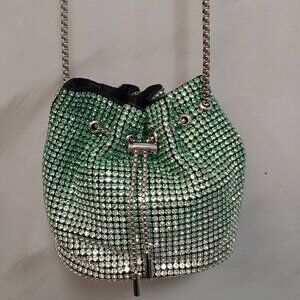 Ombre Rhinestone Drawstring Evening Bag💚